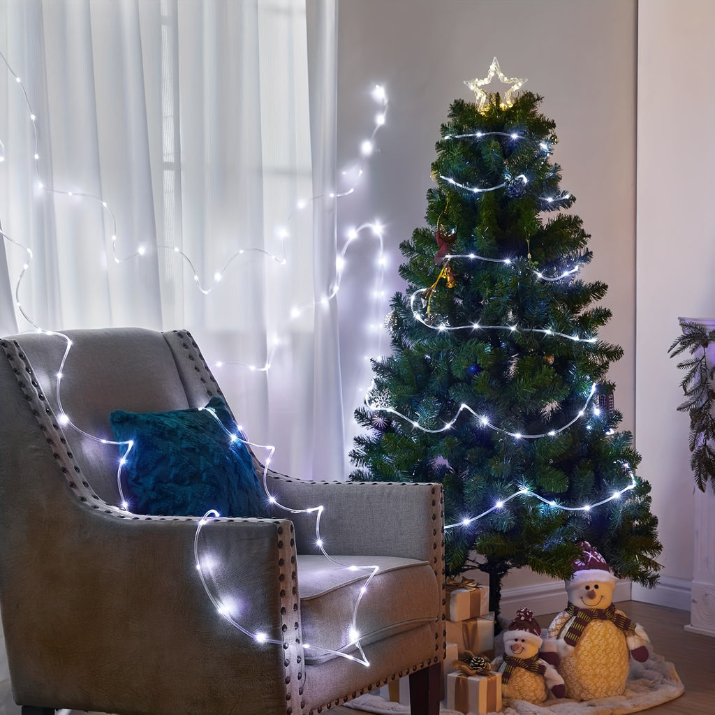 A 50/100/200 LED USB soft light strip, lengths 196.85in / 393.7in / 787.4in, with 8 modes, USB remote control fairy light, suitable for Christmas decoration, camping tents, wedding parties, trees, gardens, bedrooms