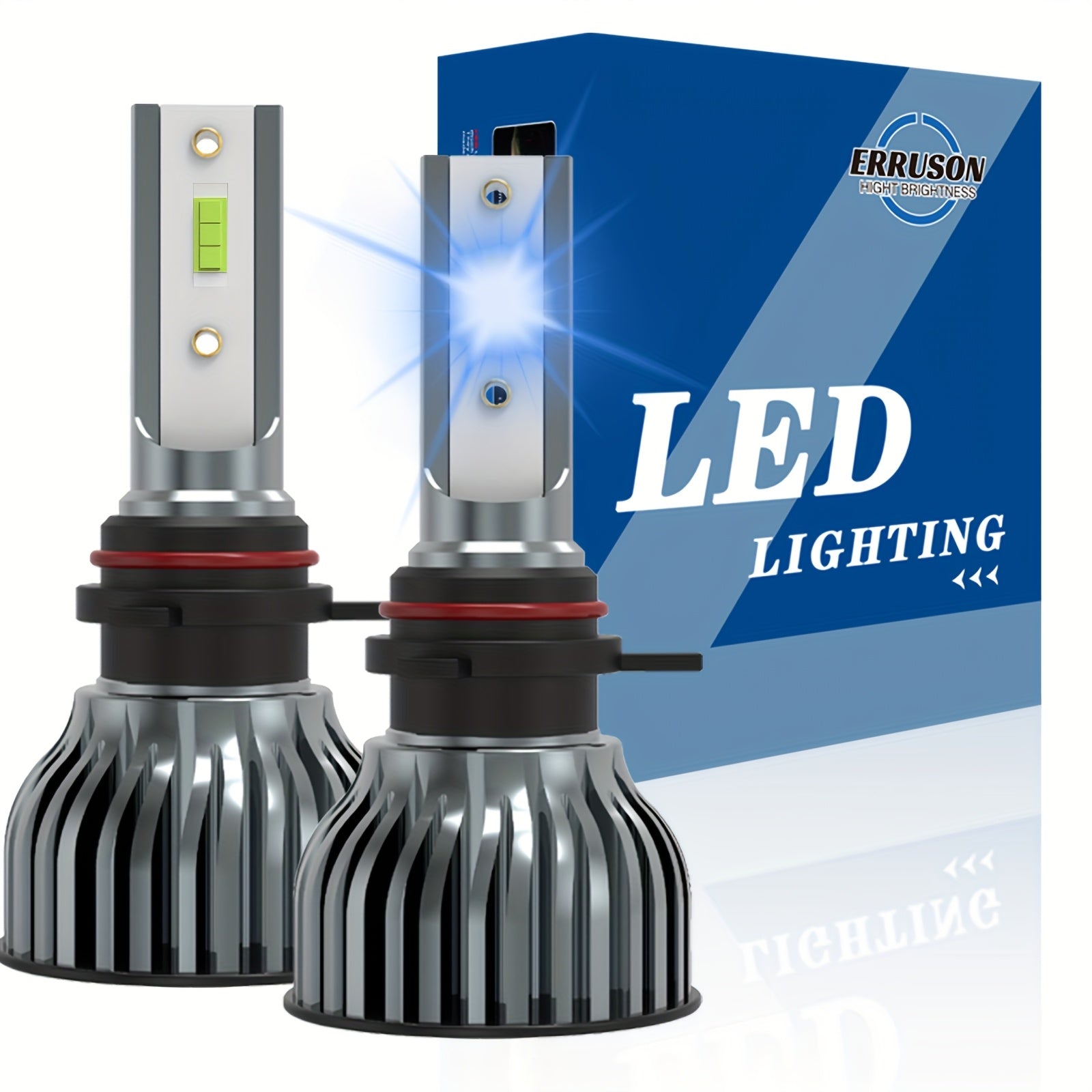 Erruson 2-Pack Dazzling Car Bulbs 9005/HB3 9006/HB4 H11 H4 H7 H1 High/Low Beam Dual-Use Turbo Light, 30000 Lumens 300W 3000K/4300K/6000K/8000K/25000K Car Light, 700% Brightness