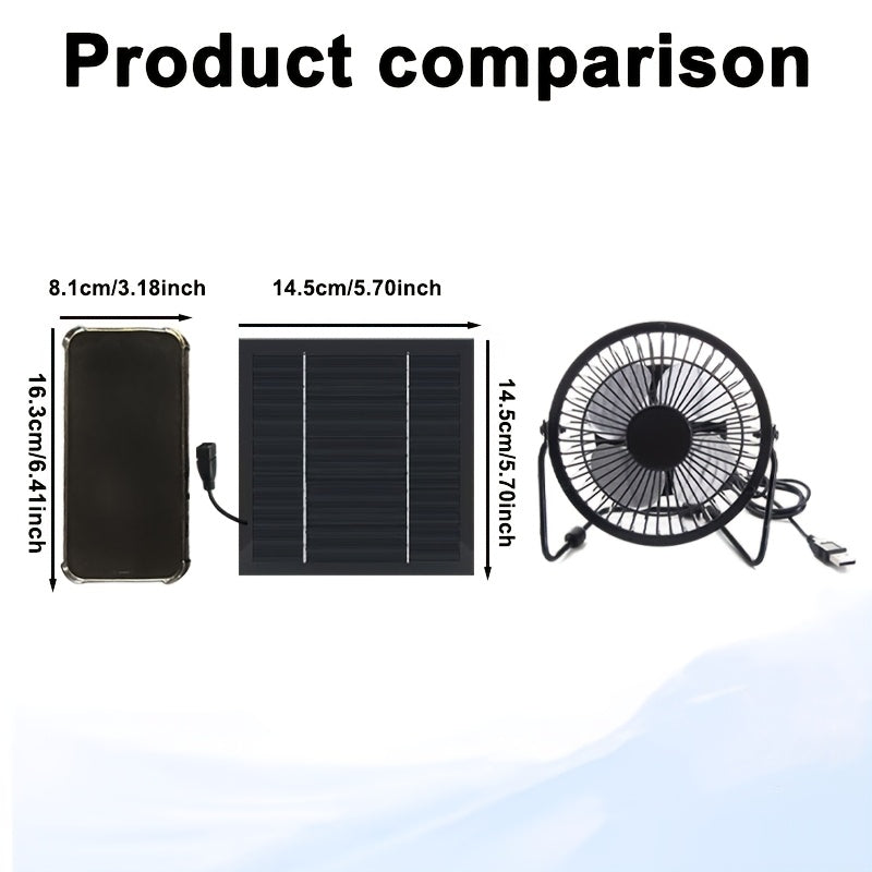 WEIHAOXI 1pc Outdoor Solar Fan with Detachable Solar Panel - Ideal for RV, Camping, Car & Attic Ventilation. This Quiet Solar Fan is Perfect for Cabins, RVs & Pet Shelters.