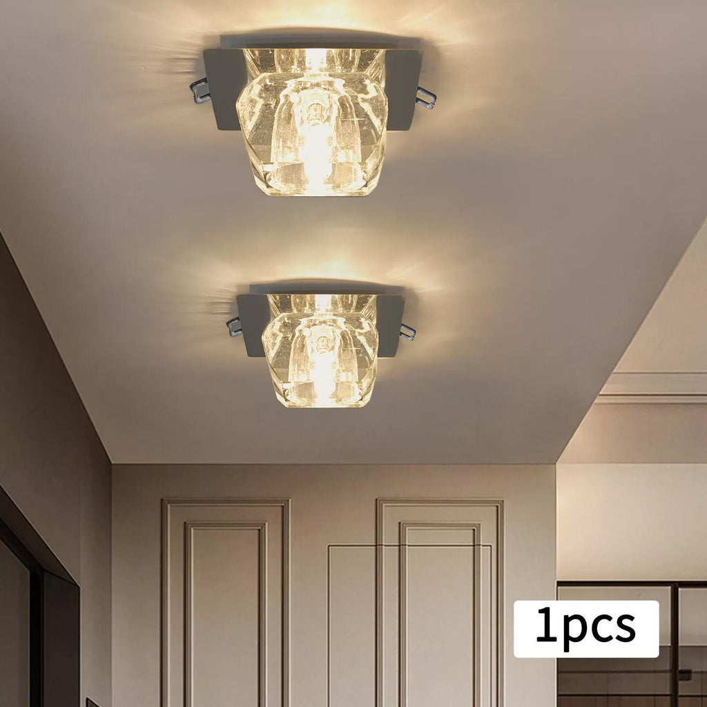 Modern home hallway crystal chandelier, dimmable