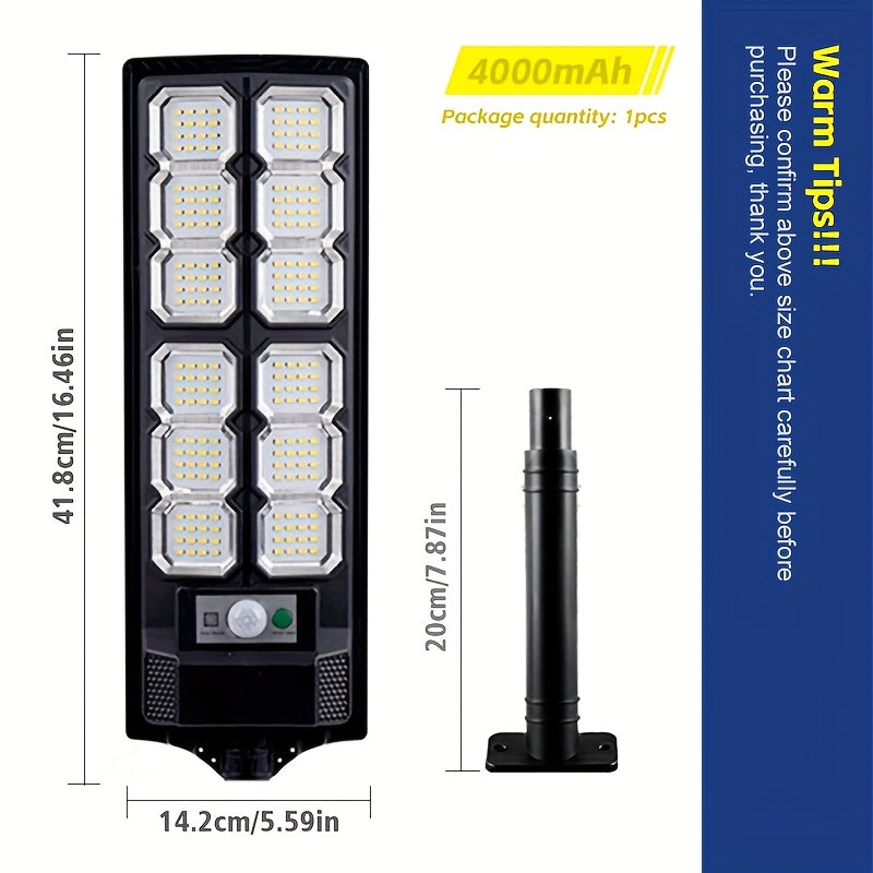 2 Pack / 1 Pack - Super Bright LED Solar Street Light, Outdoor Courtyard Light, Exterior Lighting with Motion Sensor - Perfect for Outdoor Streets, Commercial Parking Lot Lighting, Outdoor Sports Courts