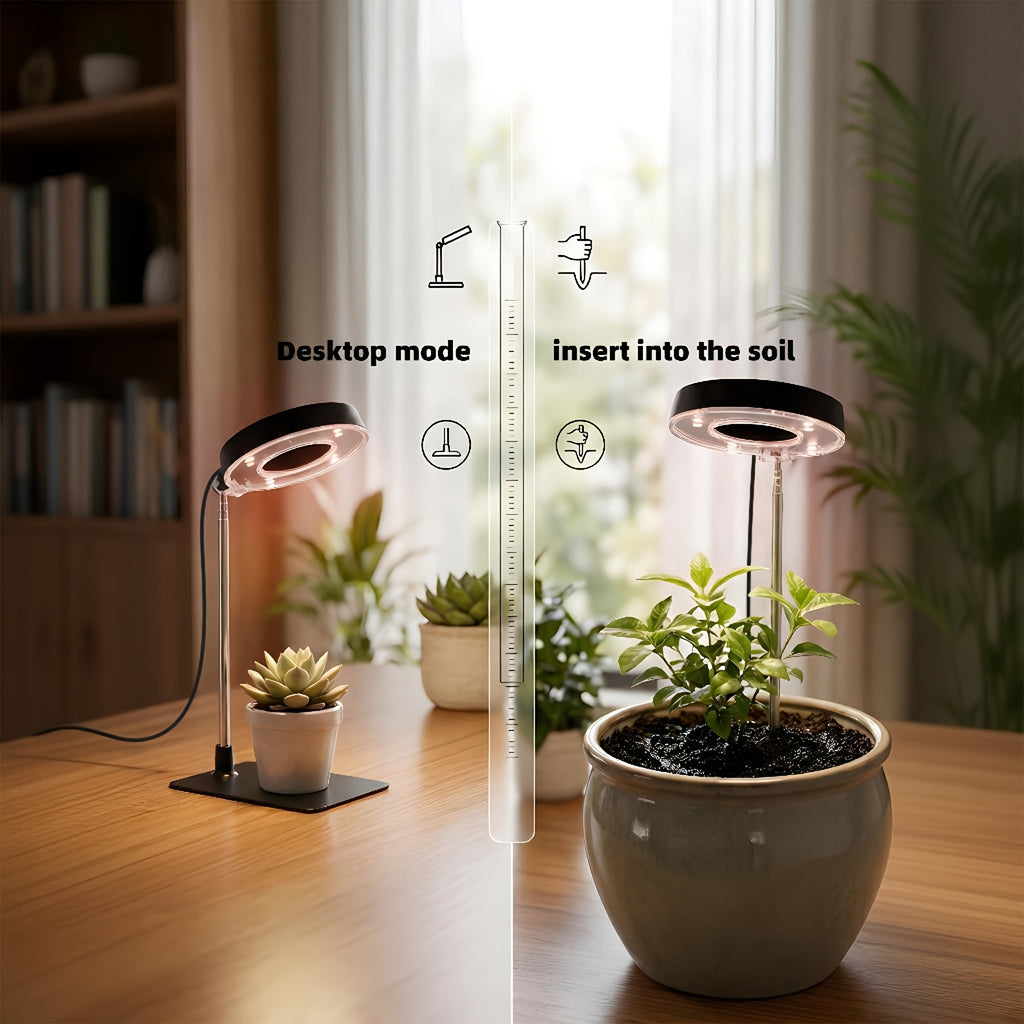 2-Pack Indoor Full Spectrum Grow Light, Retractable Lamp Pole, Stable Base, 720° Rotatable Lamp Head, 4 Brightness Levels, 3/6/9H Auto Timer, Ideal for Small Indoor Potted Plants and Seedlings