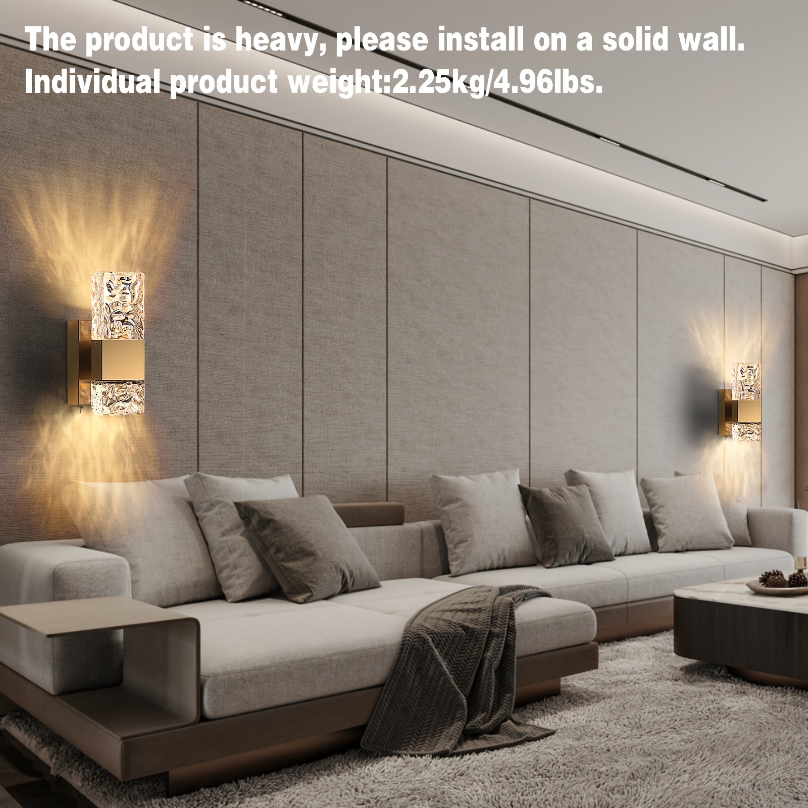 One Battery Operated Wall Light Modern Dimmable Wall Lamp, Indoor No Hardwiring Required, Halloween Christmas Decorative Light Fixture for Bedroom Living Room Hallway