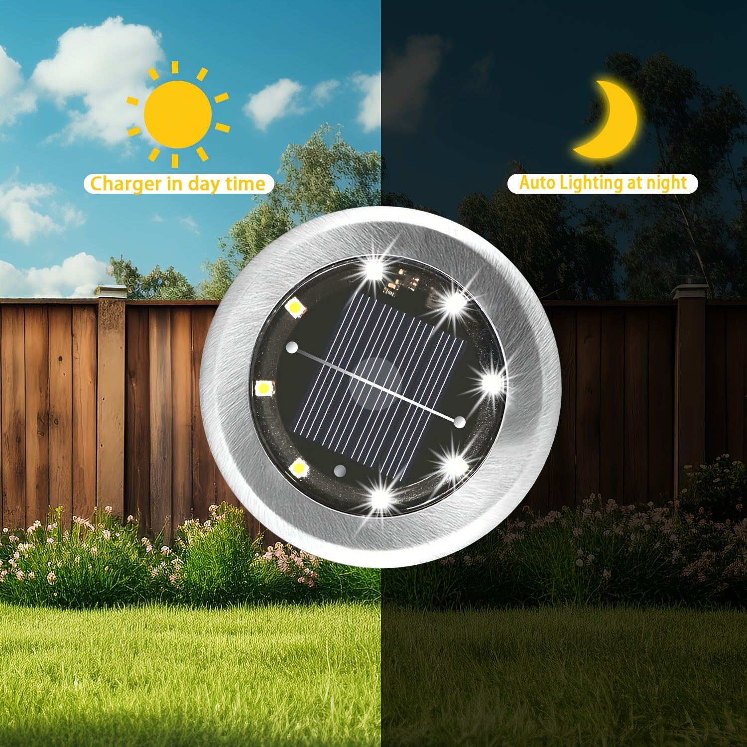Solar Outdoor Ground Spotlight, Warm Light High-Brightness Landscape Lighting Lamp, Courtyard Patio Pathway Walkway Illumination, Garden Yard Lawn Ground Light, Home Outdoor Brightening Decorative Light