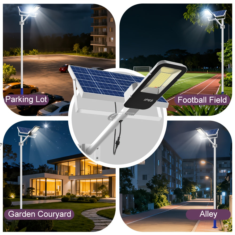 1 Piece Powerful Outdoor Solar Split Street Light, High Brightness Courtyard Lighting, Dusk-to-Dawn Auto On/Off, with 6000mAh, with Remote Control and Multiple Mounting Accessories, Perfect for Roads, Pathways, Courtyards, Parks