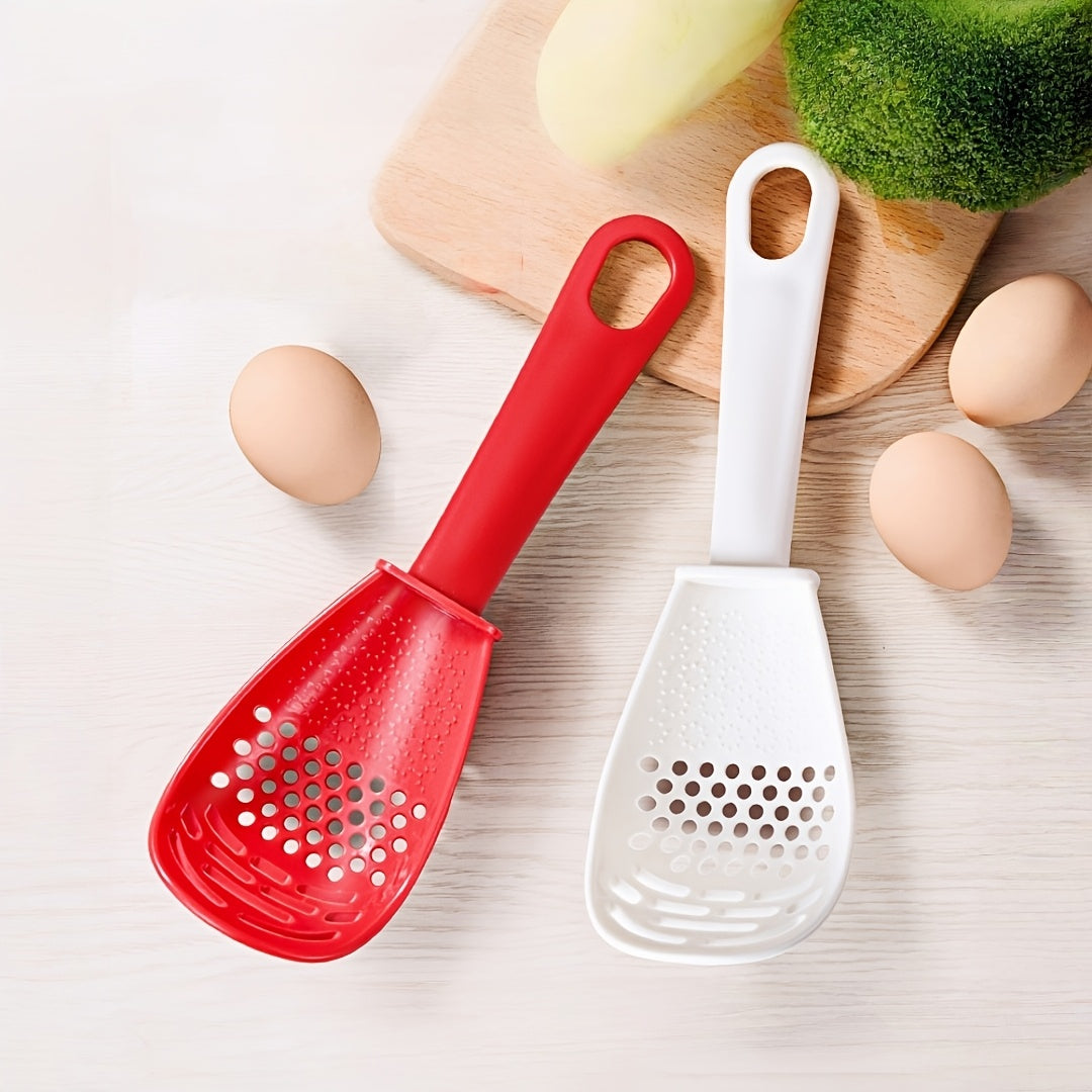 1 or 3 Pack 7-in-1 Multipurpose Kitchen Tool - Garlic Mincer, Egg Beater & Separator, Potato Masher with Strainer & Spatula | Space-Saving Utensil for Baking & Salad Prep (Dishwasher Safe)