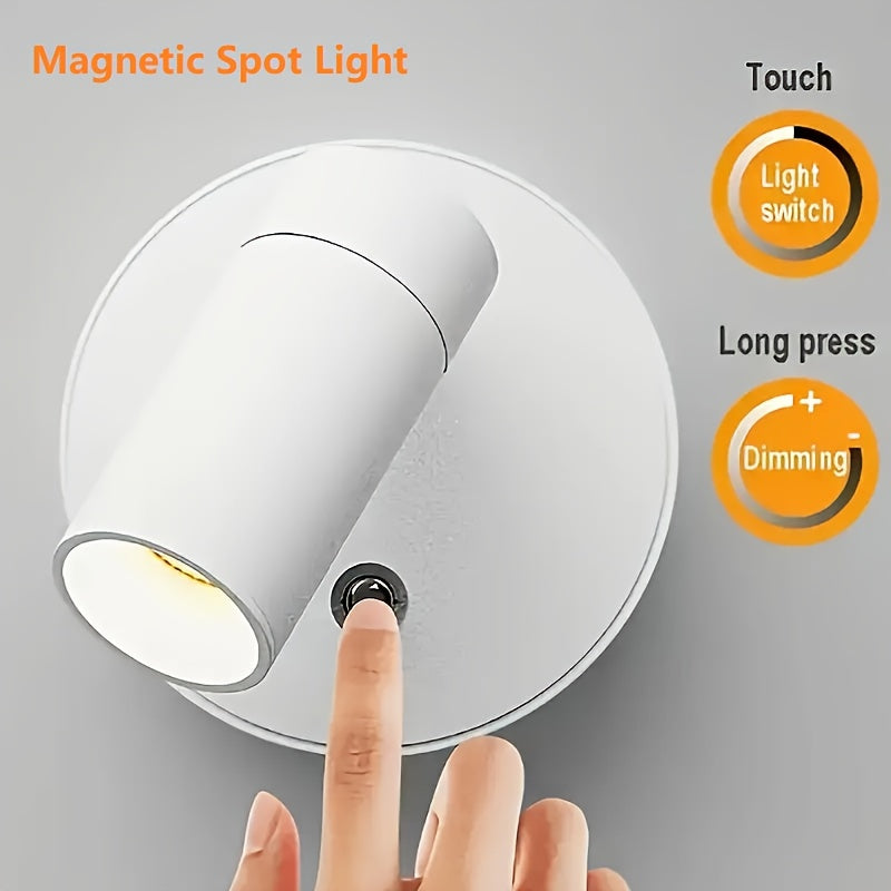 Adjustable Warm White / Cool White / Neutral Light Elegant Ambient Light, 3-Color Temperature Wireless Spotlight with Motion Sensor LED / Wall Light Strip, High-Efficiency Sensor Light, USB Rechargeable, Automatic On/Off, Warm White LED Bulb