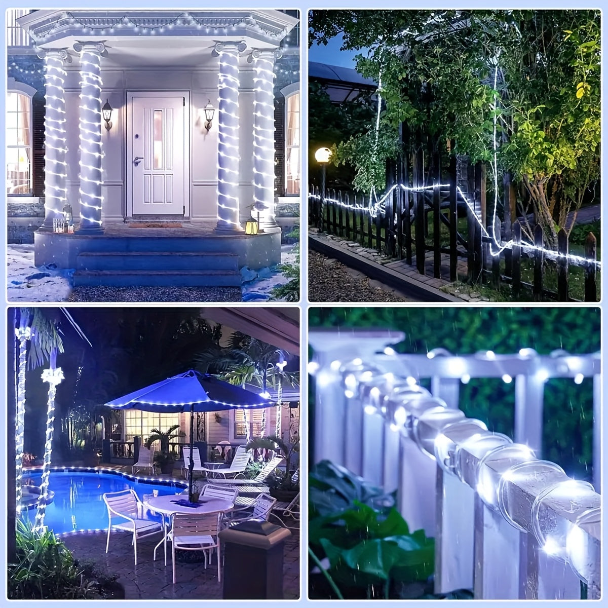 LED tube light, tubular light string, fairy light tube, DIY decorative light, USB powered, remote control, 8 lighting modes, adds ambiance to Christmas trees, parties, Christmas, carnivals, weddings, anniversaries, birthdays and other scenes