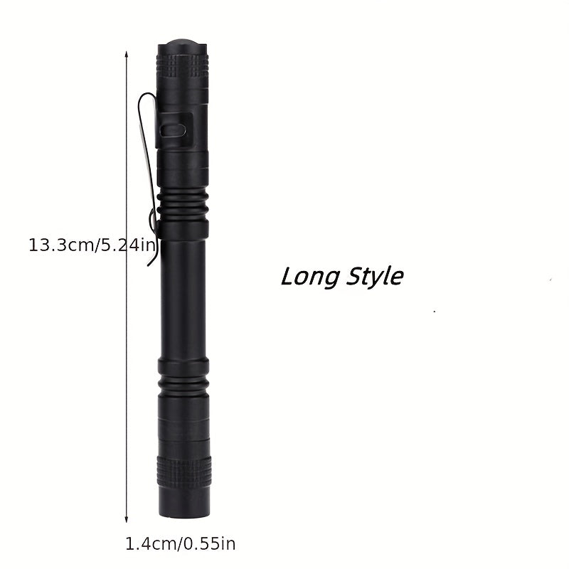 Aluminum Alloy Tactical Flashlight, LED Pen Light with Clip, Powered by 2 AAA Batteries (Batteries Not Included), Ideal for Camping, Emergency & Repair - Perfect Choice for Professionals & Everyday Carry, Compact Flashlight, Stylish & Durable
