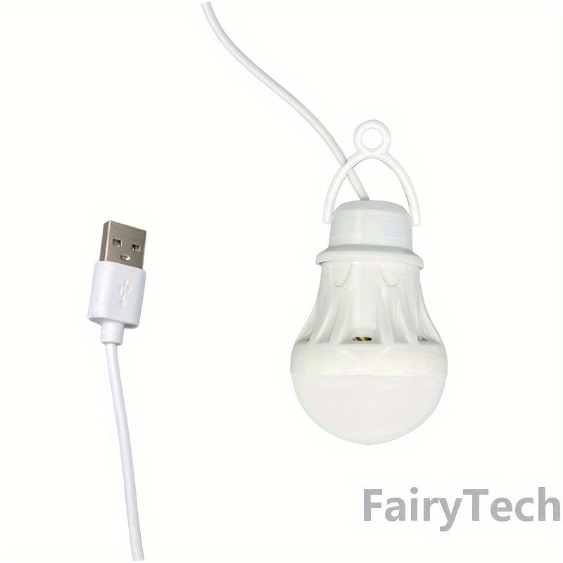 94.49-inch USB powered LED bulb with switch, portable camping light mini bulb lamp, suitable for outdoor fishing lighting, battery not included