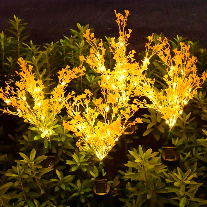 6pcs Solar 7-Head Rapeseed Flower Light Solar Garden Light Outdoor Decoration Courtyard Garden, Path, Backyard, Lawn Ground Insert Light Gift for Mom Holiday Gift Party Decoration Light Lawn Garden Light