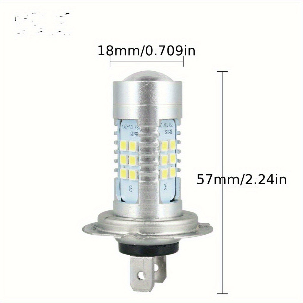 2Pcs H7/H4 LED Headlights High/Low Beam 6000K Super White 800-1000 Lumens, DRL Compatible COB Chip Technology 12V-24V 110W Dimmable, Adjustable Beam, Modern Vehicle Accessories, Aluminum Heatsink