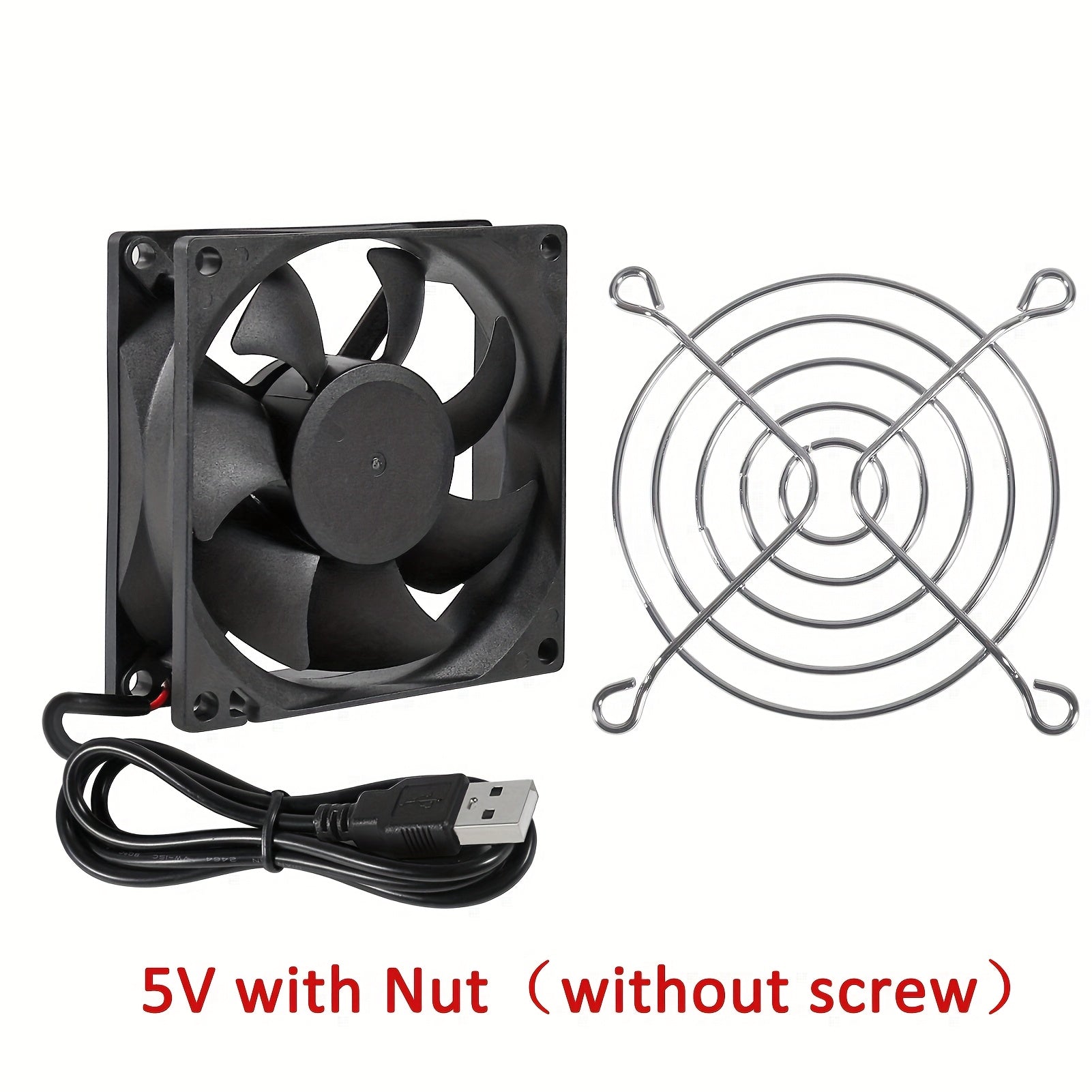 80x80x25mm DC 5V 12V 24V Brushless Cooling Fan, 2-Pin High Performance Ultra Quiet 8025 Fan for PC Case and Amplifier