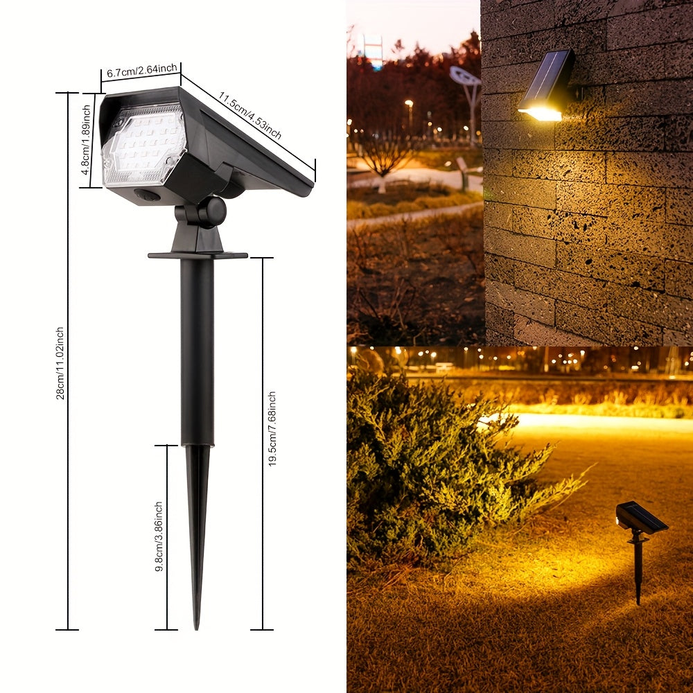 (1 piece/box) IP44 solar spotlight, outdoor ground lawn light, household outdoor landscape courtyard light, dual-purpose yard light, tree light