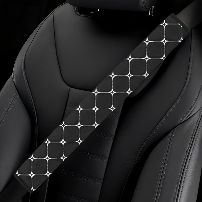 Soft Flannel Seatbelt Cover – Premium Trendy Cute Extended Shoulder Pad for Large & Small Trucks, Cars, Auto Safety Belt Protector Anti-Wear