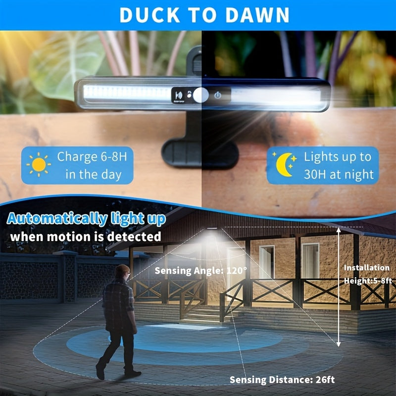 1/2 Pack Solar LED Outdoor Light, Solar Security Wall Light with Motion Sensor, Suitable for Commercial Street and Area Lighting, Solar Street Light Can Be Clip-On or Wall-Mounted, Perfect for Garage, Courtyard, Garden, Campsite Use