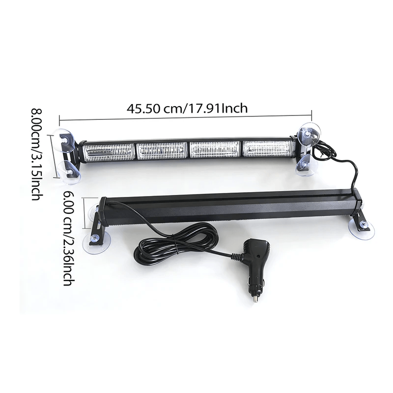 2-Pack Traffic Signal Light Bar, LED Roof Safety Warning Light, Compatible with Cars, Pickups, SUVs and Trucks, Amber / White, Battery-Free