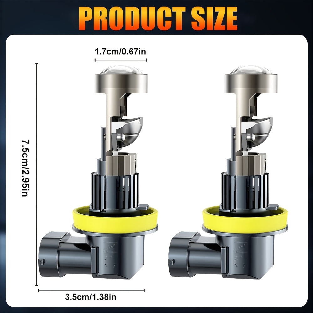 2-Pack H7-QK079 Model 9003 LED Headlight Bulbs, Compatible with 9005, 9006, H1, H11 Models, Emits 6500K White Light, 7535 CSP Chip, Brightness Up to 950%, Equipped with CANBUS Technology, Easy Installation, Suitable for High