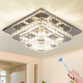 Modern Luxury Crystal Chandelier - 12-Inch Recessed Ceiling Light with Remote Control - LED Pendant Light Suitable for Bedroom, Living Room, Closet, Hallway, Bathroom (Dimmable)