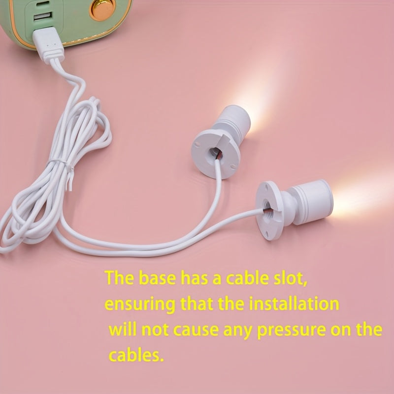 Dual-head USB LED desk lamp, with gooseneck arm and USB cable - suitable for office, aquarium, bookshelf - USB spotlight, ceiling/luminaire (not compatible with USB port)