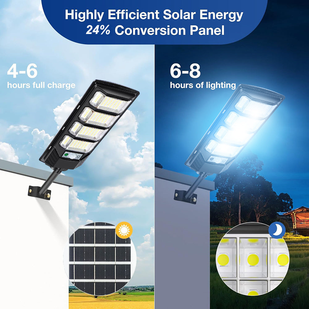 2 Pack Outdoor Solar Light, Home Backyard Dusk-to-Dawn Floodlight, with Wide Angle Motion Sensor, Remote Control, Solar Wall Light, Perfect for Commercial Courtyards, Gardens, Villas, Shop Entrances, Plazas, Sports Fields