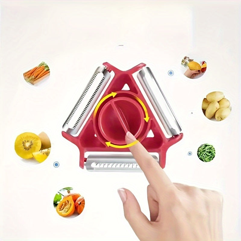 3-in-1 Multifunctional Fruit & Vegetable Peeler, Potato Julienne Cutter, Vegetable Slicer, Grater – Essential for Camping & RV