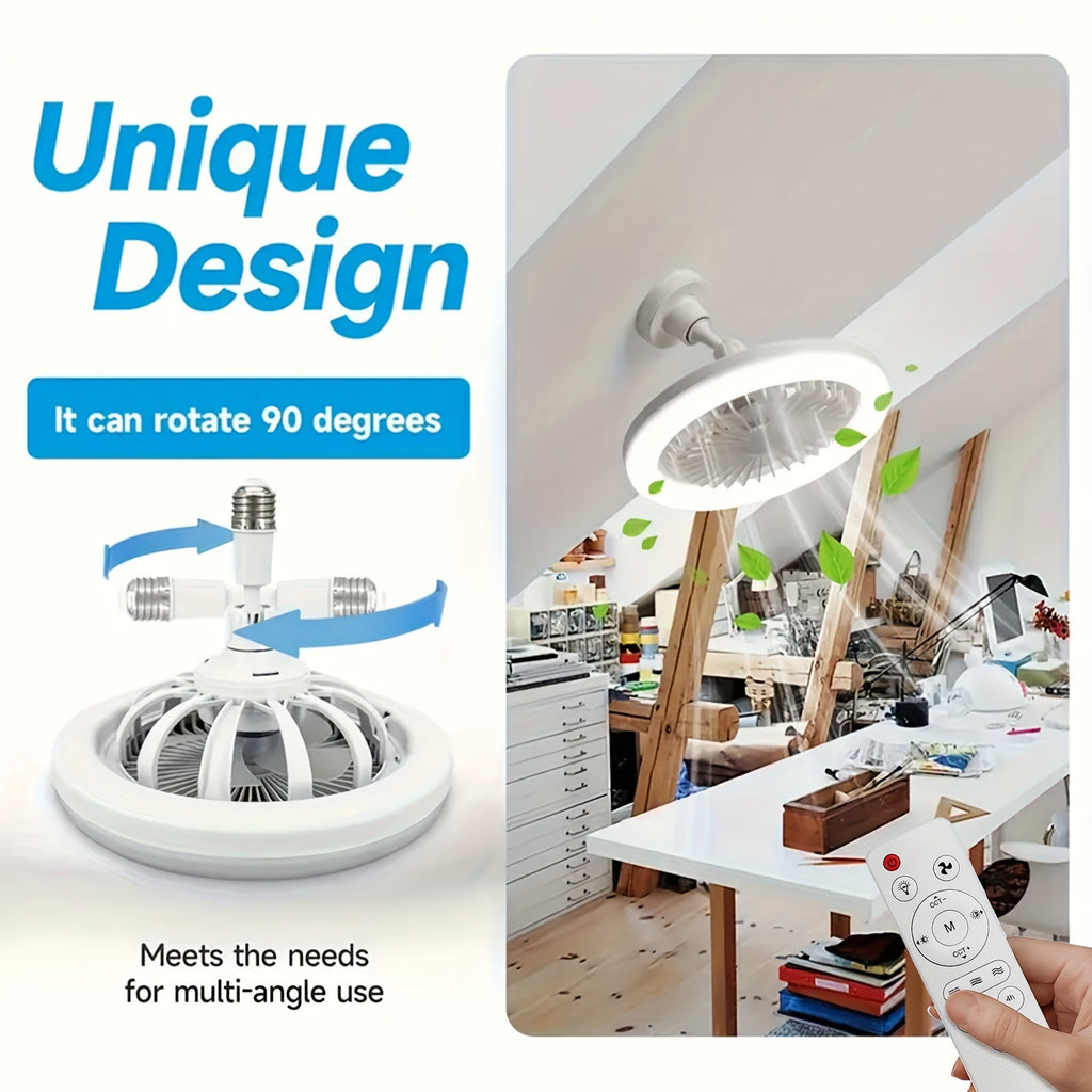 New Outdoor Camping Fan with LED Light, Night Fishing USB Hanging Camp Fan, Remote Control Tent Ceiling Fan Light, High Power Portable Ultra-Long Battery Life Outdoor Camp Light