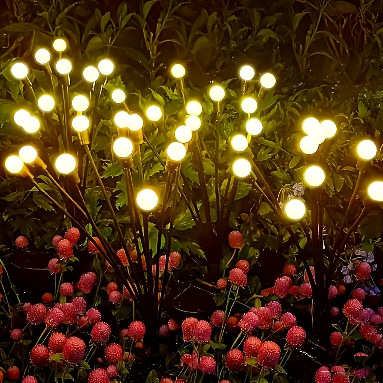 Solar Firefly Light, Equipped with Ten LED Beads, Wind-Driven Lawn Light, Courtyard Garden Ground Insert Light, Ambient Camping Light