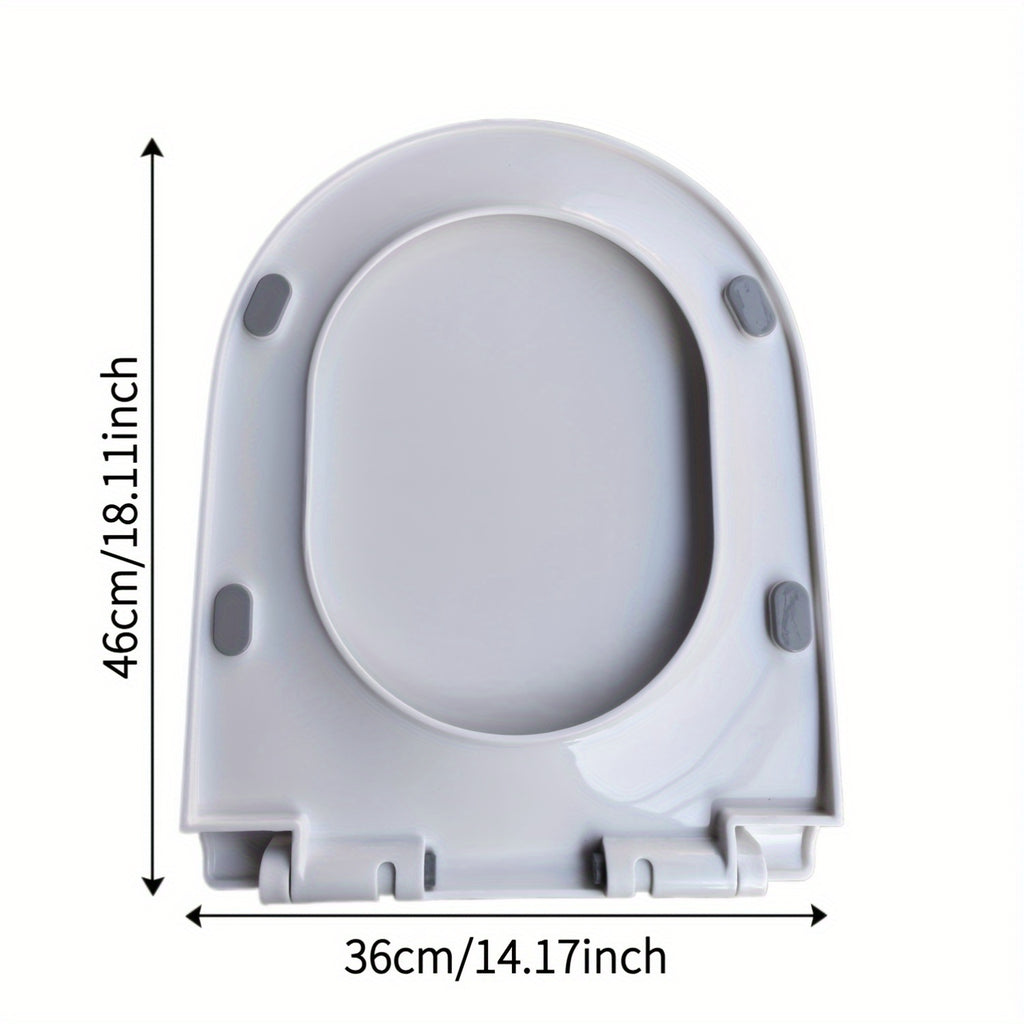 1Pc Toilet Lid & Tank Cover Set - Silent Closed Toilet Seat Cover, Durable PP Material, Easy On/Off, U-Shaped Design, Bathroom Comfort