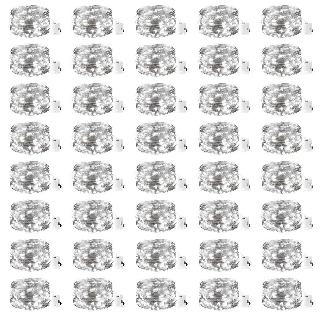 40 Pack仙女灯电池供电 - 6.5 英尺(2米)20 个 LED 闪光灯铜线迷你串灯适用于梅森罐 DIY 工艺品圣诞婚礼节日派对餐桌装饰,暖白色