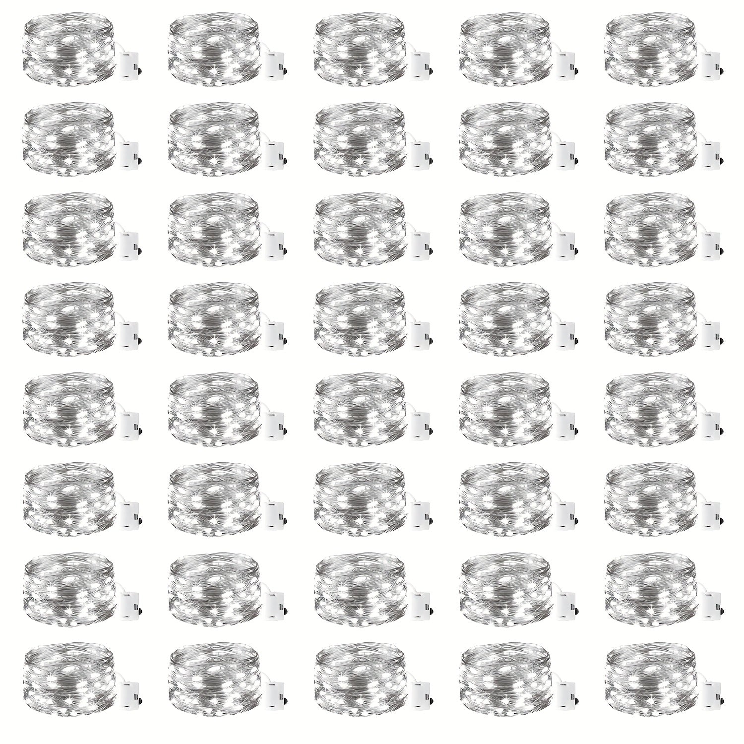 40 Pack仙女灯电池供电 - 6.5 英尺(2米)20 个 LED 闪光灯铜线迷你串灯适用于梅森罐 DIY 工艺品圣诞婚礼节日派对餐桌装饰,暖白色