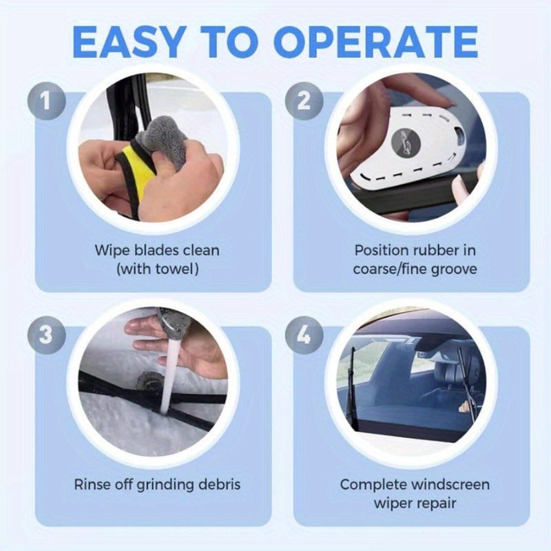1pc Wiper Blade Repair Tool – Windshield Wiper Rubber Refurbisher, Universal Frameless Wiper Restorer Kit, Car & Truck Wiper Maintenance Tool, Extends Wiper Life, Improves Rainy Day Visibility, Compact Ergonomic Design