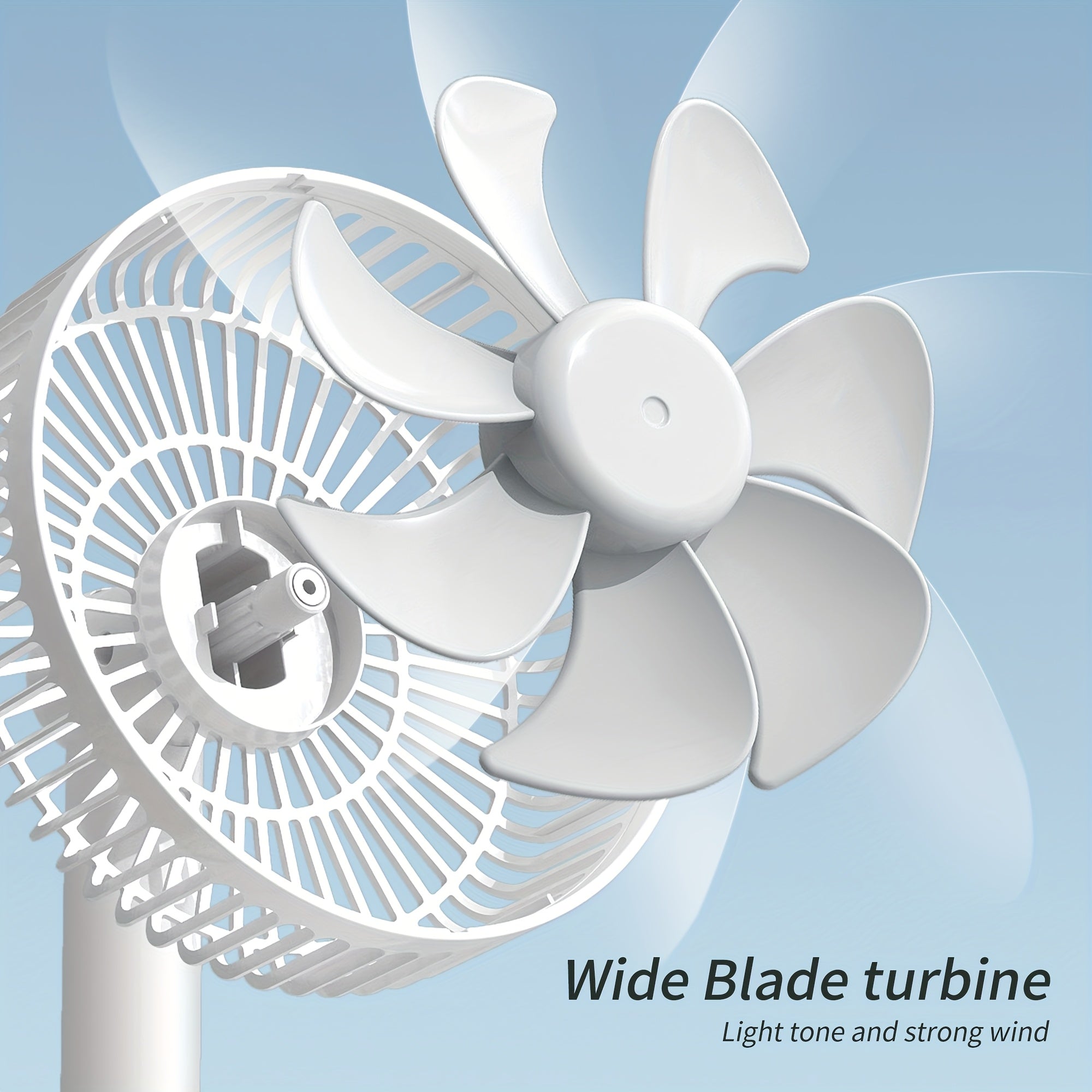 Portable 6 Inch USB Rechargeable Mini Fan with Stand, 1800mAh Battery, Personal Cooling Fan for Desktop, Home Office, Dormitory and Bedroom