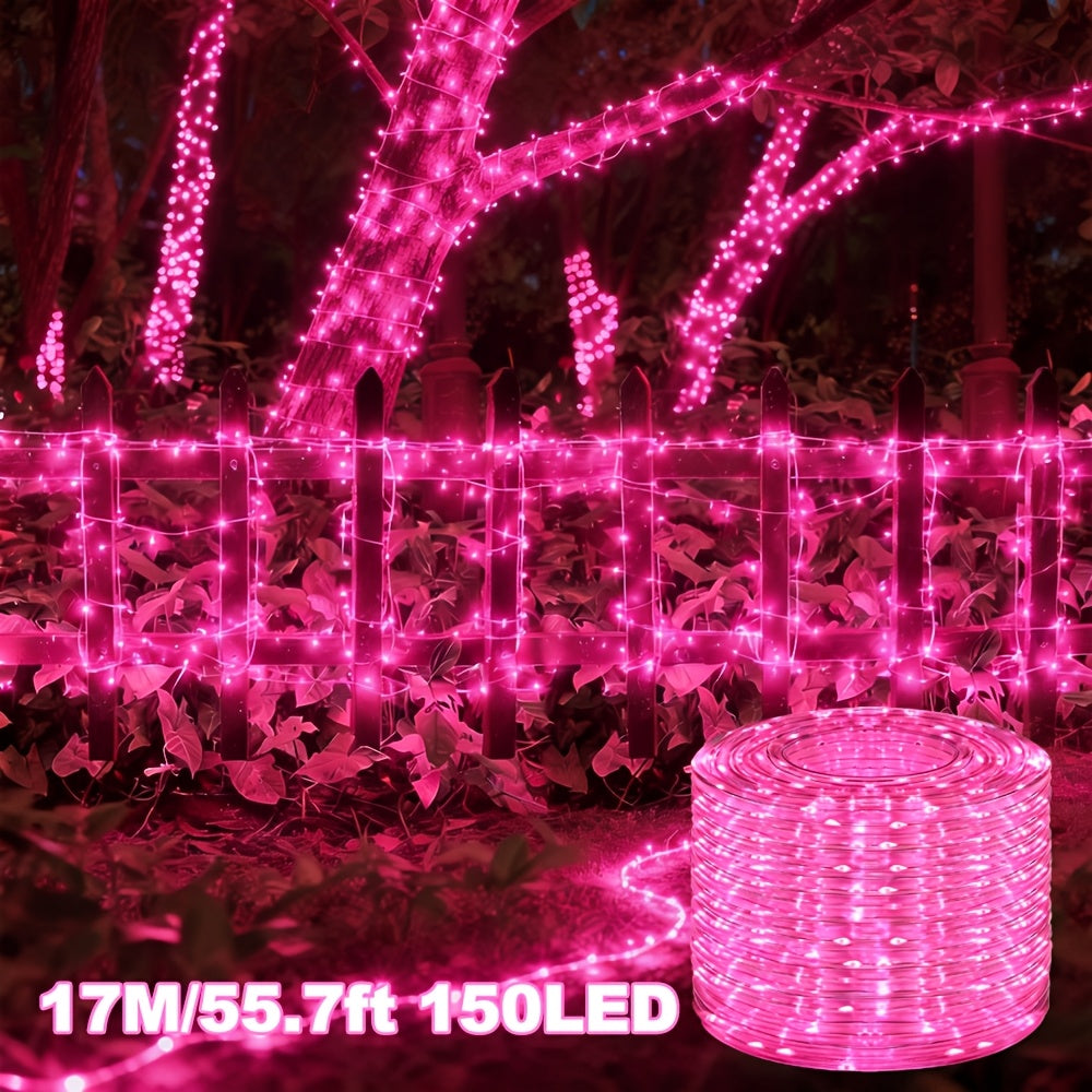 LED灯带，提供200、150、100和50 LED选择，具有IPX4防水防溅功能，适合户外使用。这些柔性透明灯管非常适合新年、情人节、复活节、夏季聚会等庆祝活动。
