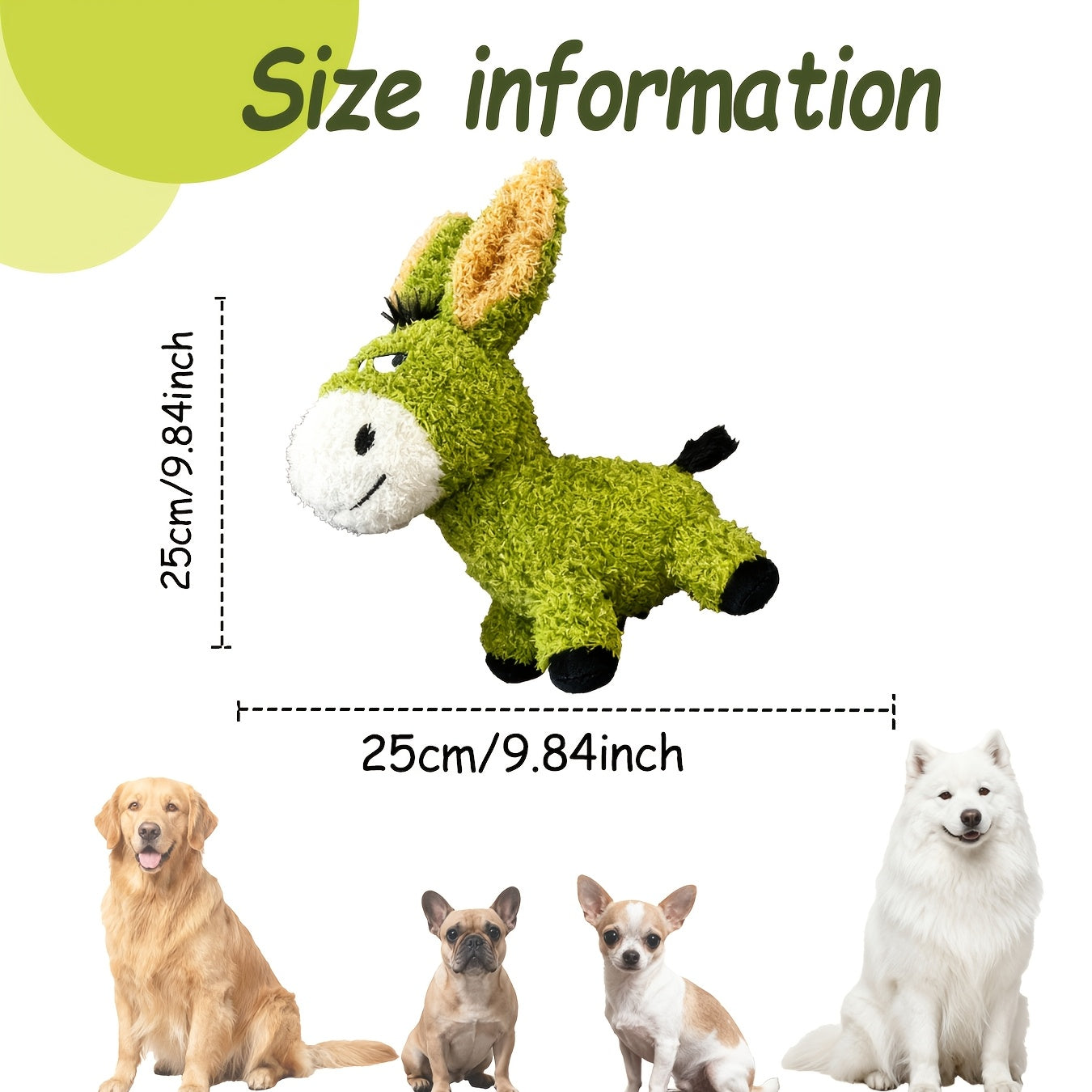 加厚防撕咬宠物磨牙玩具--双层加厚发声毛驴，适用于所有犬猫品种(幼犬幼猫)--耐咬耐磨，持久耐玩