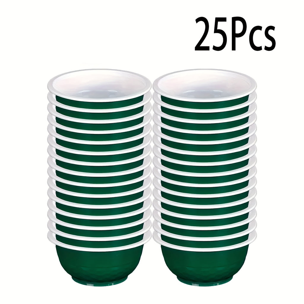 25/5PCS Party Cup & Bowl Set, Disposable Plastic Bowls, Soccer Bowl, Salad Bowl, Dessert Bowl – Perfect for Weddings, Outdoor Camping, Birthday Parties, St. Patrick's Day, Graduation Season, Soccer Parties