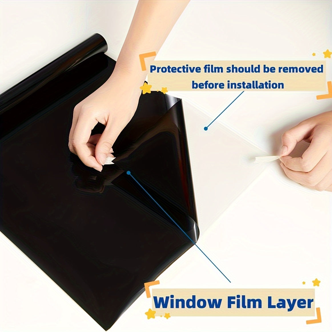 [Privacy Window Tint] 1pc Privacy Window Tint | Heat Control Anti UV Window Film, Safety Film for Home, Building, Commercial, Office Decor