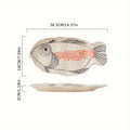 Elegant Hand-Painted Ceramic Fish Plate - Large Oval, Animal Theme, Perfect for Steamed Fish & Table Décor
