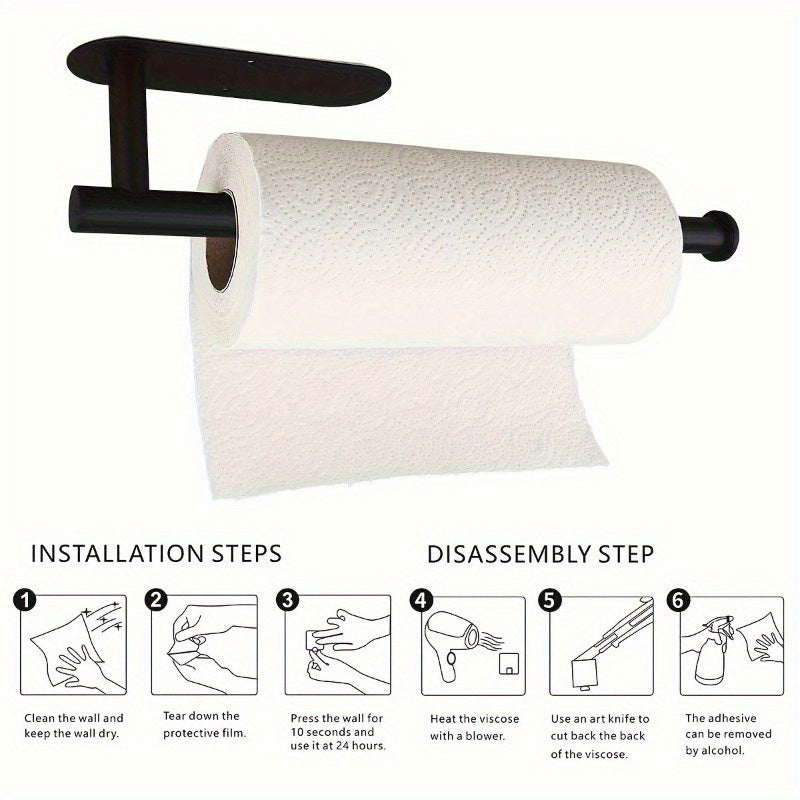 Self-Adhesive No-Drill Paper Towel Holder – Multifunctional for RV & Bathroom! Doubles as a Towel Rack, Holds Rolls & Wrapping Paper. Perfect for Home Kitchen & Bathroom – No Damage, Easy Organizing!