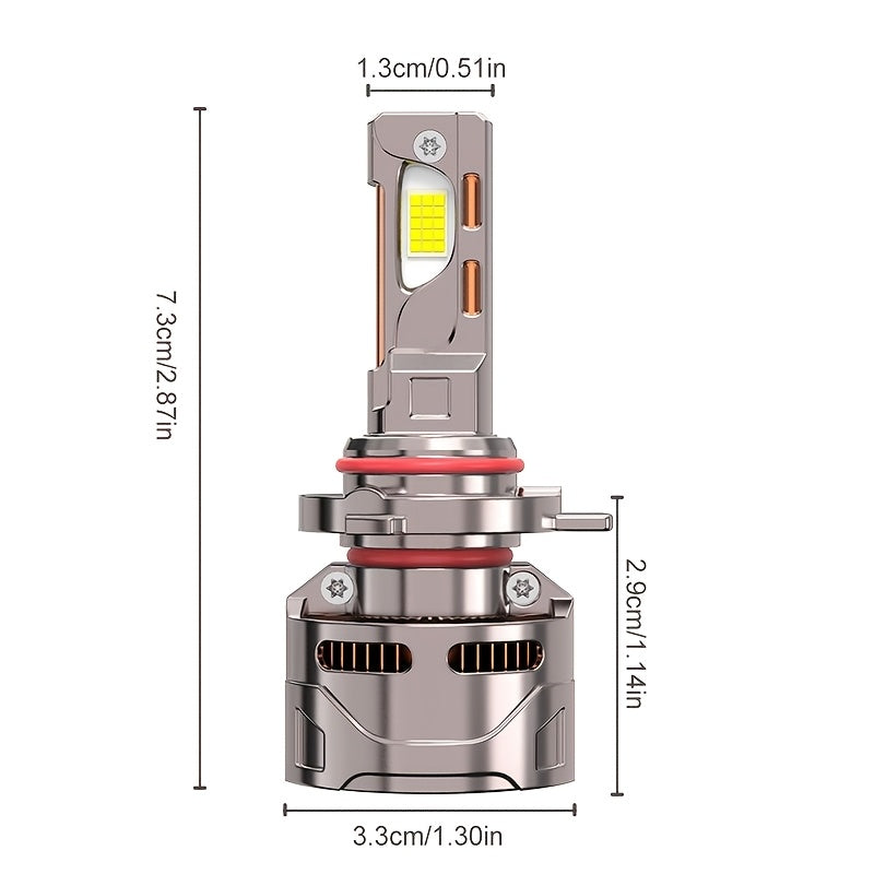 2Pcs for Truck or Car (12V-24V) 59500LM Super Bright LED Canbus H8 H9 H11 H16, H1, H7 H18, 9005/HB3, 9006/HB4, 9012/HIR2, Car Light, 7500K, 9570 Chip, 800% Brightness, Car Headlight Bulbs