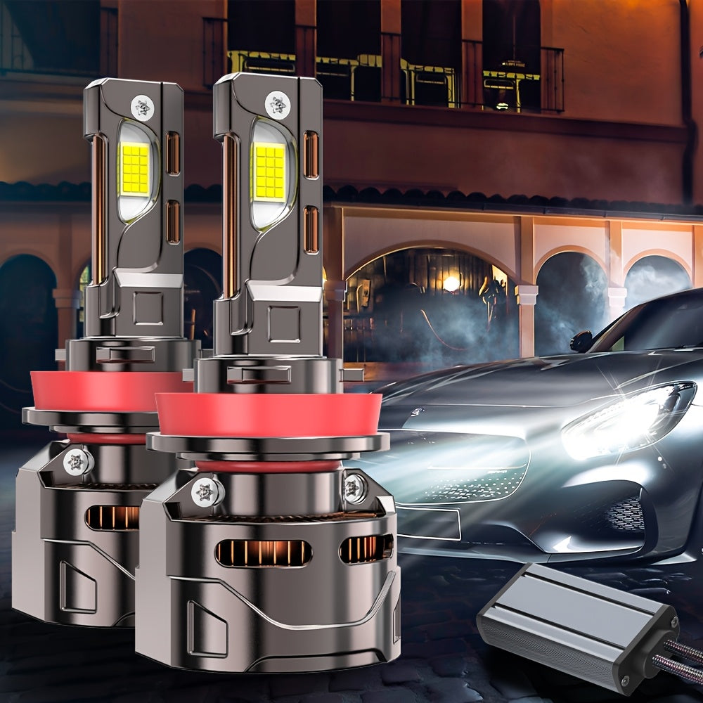 2Pcs H11 LED Headlight Bulbs. H11 Super Bright LED Headlight Bulbs, 380W High Power, 7500K Color Temperature. Compatible with H1, H4, H7, H11 Sockets. Improves Night Driving Safety. 900% Brightness Increase, Compatible with 9005 HB4