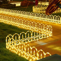 8-Piece Outdoor Solar Fence Light, Solar/USB Dual Power Supply, Warm Light / Color Light Optional, Suitable for Friend Gathering Decorative Atmosphere Light, Valentine's Day Decoration, Proposal Arrangement, Shop, Patio