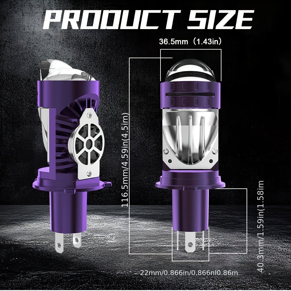 H4 Dual LED Mini Projector Lens LED Car Headlight Bulb 180W Super Bright Turbo Auto Bulb H4 High/Low Beam Fog Light Bulb 12V 24V
