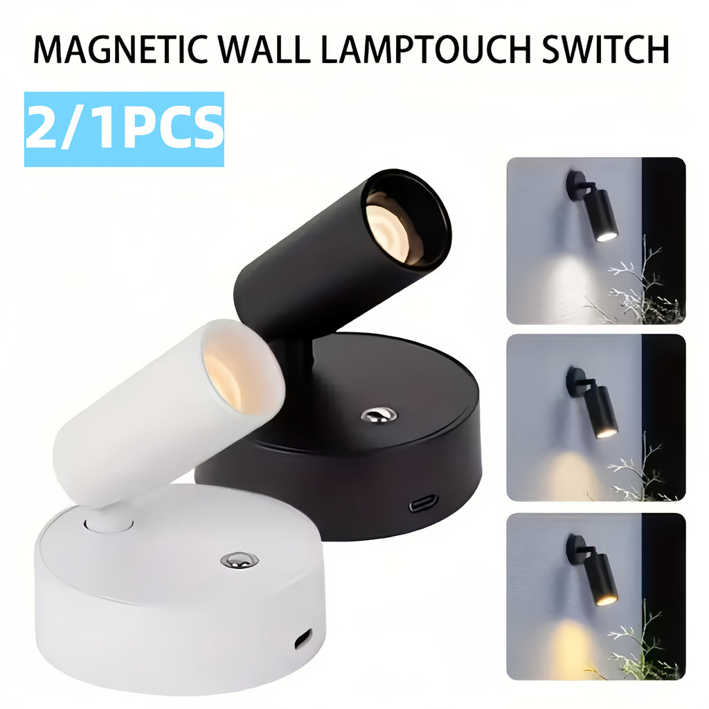 Home Decoration, Warm Color Bedtime Reading Light, Bedroom Arrangement, No-Wiring Rechargeable Wall Light Magnetic Spotlight USB Downlight Bedroom Wall Light, Picture Spotlight, Simple Decoration