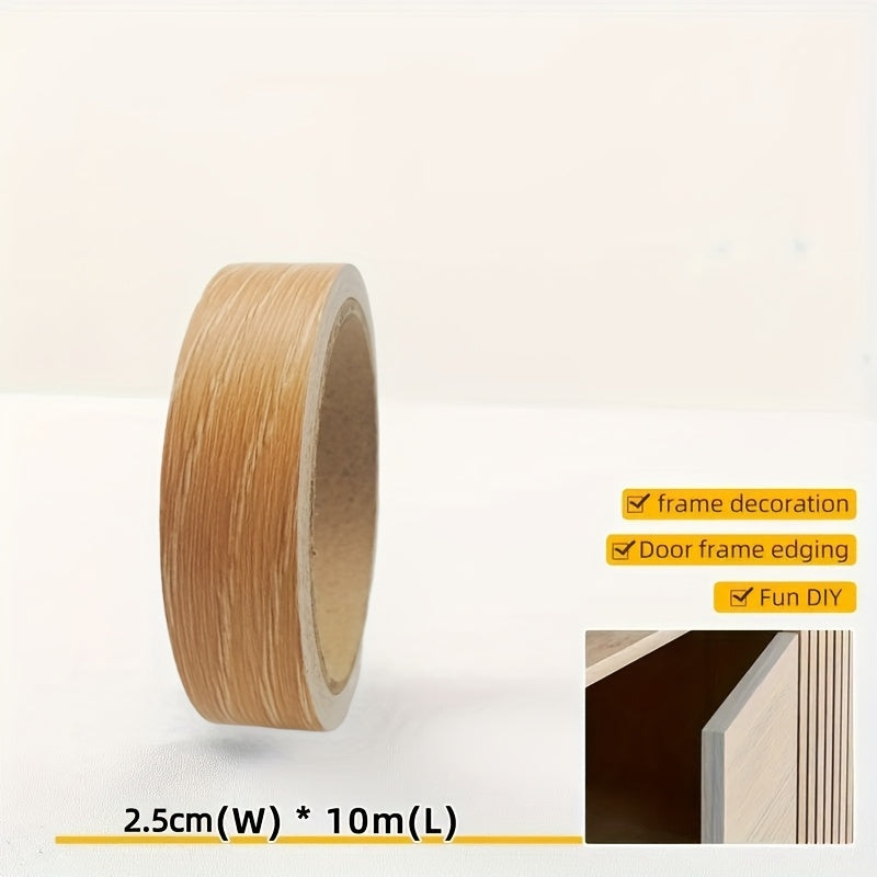 1件10m/393.7英寸自粘木纹，修复和装饰1卷自粘木纹镶边贴纸，适用于橱柜，封边胶带，用于密封家具和衣柜边缘-用于家居装饰的厚装饰修补胶带，家具美缝贴