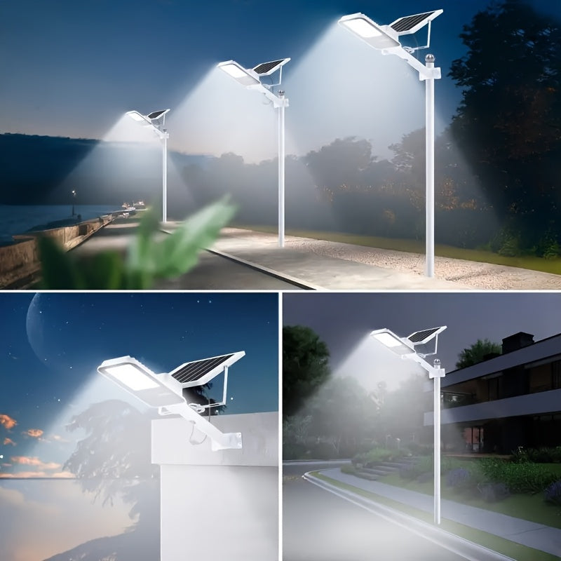 1/2/4 Pack Remote Control Solar Street Light, 6000mAh Waterproof IP65, 6500K Dimmable 345 LED Outdoor Solar Light Perfect for Garden, Patio, Garage, Courtyard, Walkway, Street, Easy and Simple Installation, Freely Combinable