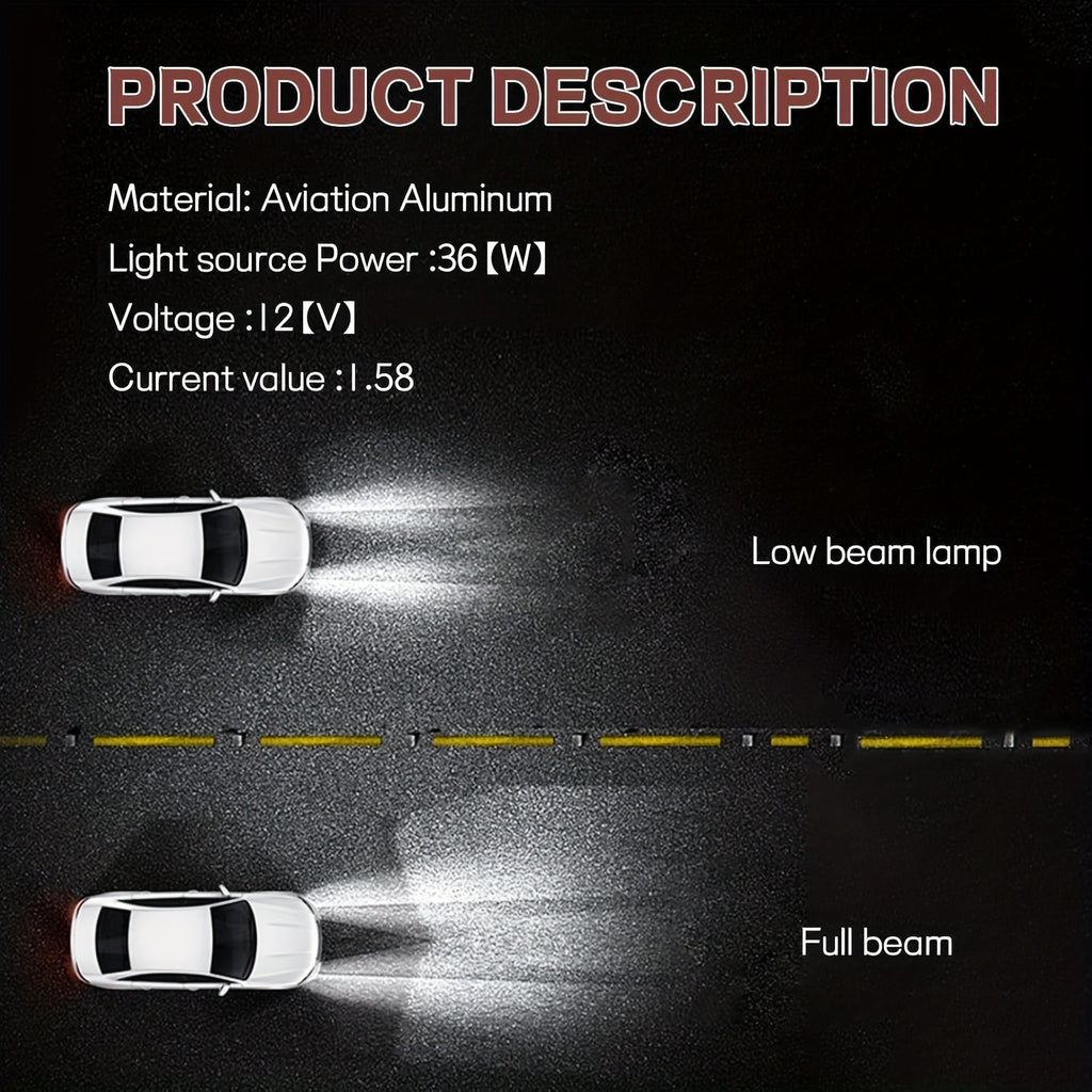 2-Pack LED Car Headlight C6 Bulbs H7 H4 H8 H9 H11 9005 9006 LED Light 6000K Car Light 12V Car Headlight Conversion Kit, Fits Multiple Car Models, High Quality Replacement Bulbs, Car Bulbs, No Battery Included