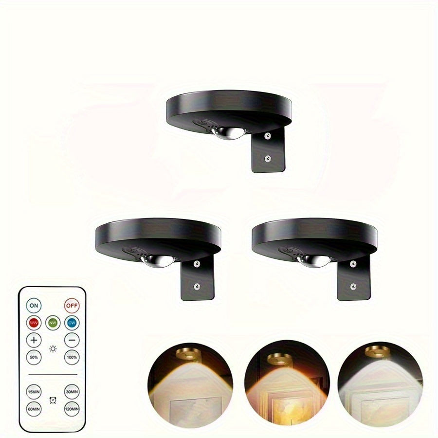 3/6 pack, black and gold cabinet light control set, ultra-thin 1cm (0.7 inch) thickness, rechargeable, magnetic design, display case light, showcase light, ambiance light, spotlight, puck light