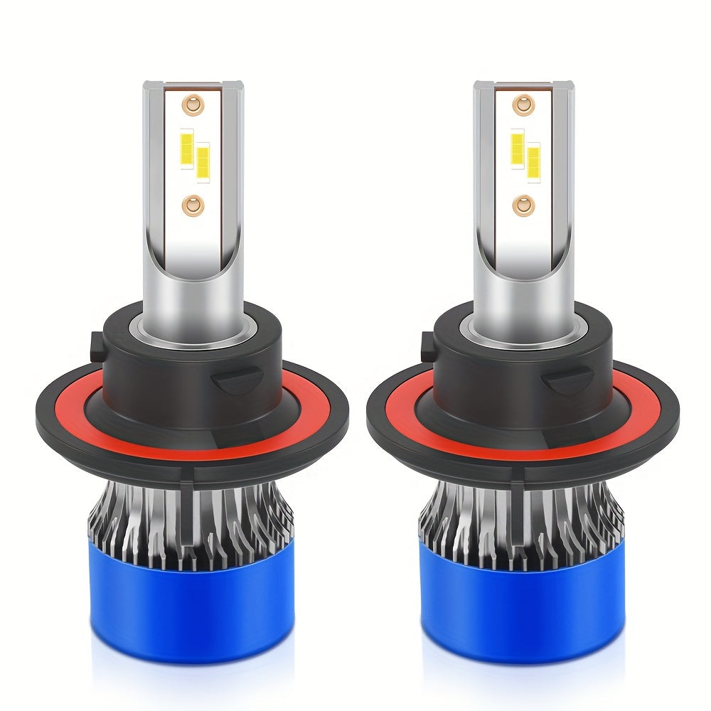2Pcs H1 H7 H11 9005 9006 9012 H4 H13 9007 9004 LED Car Headlights, Brightness 3570 CSP Chip 6000K White Light 60000 Lumens 200W High/Low Beam Fog Light Fast Heat Dissipation