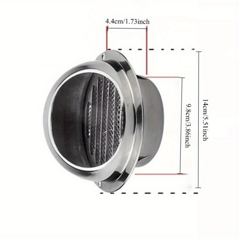 1 Piece 201 Stainless Steel Chimney Cowl, Exterior Wall Windproof Cover for Air Outlet, Kitchen Range Hood Rain Cover, Exhaust Vent Mesh Cover